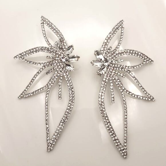 Cubic Zirconia Statement Earrings - Picture 2 of 6